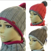 Комплект шапка + хомут для дівчинки на флісі, Польща.Два кольори.