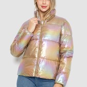 Куртка жіноча демісезонна плащівка, колір бежево-бузковий