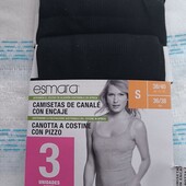 Женская майка на тоненьких брительках от Esmara, S, рубчик в лоте 3 шт