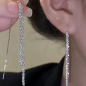 Блискучі довгі сережки