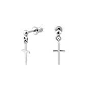 Срібні сережки-хрестики