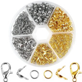 Набір фурнітури для створення біжутерії, застібки-лобстери, кінцеві затискачі 5910
