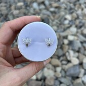 Срібні дитячі сережки з метеликом 925