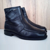 Австрійські шкіряні ботинки, чорні чоловічі утеплені черевики, зима демі, р. 40.5-41