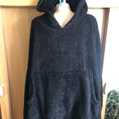 Меховушка довга, плюшева, худи, 4-6XL. слип, пижама