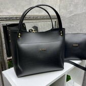 Комплект сумок кросбоді з довгим ремінцем і сумка шопер чорний колір набр дорожний