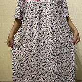 Батали нічна сорочка,трикотажна,100%хлопок, узбекистан.р.58-64 якість