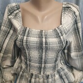Блузка в клетку на женщину или подростка XS/S,см.замеры