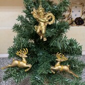 Вінтажні тверді пластикові золоті олені + янгол