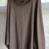 Плюс сайз джемпер в шоколадному відтінку