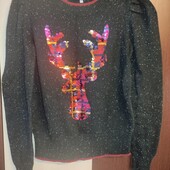 Next uk6 свитерок с пайетками в рождественском стиле