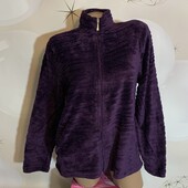 Теплая плюшевая кофта на молнии размер м/л, состояние отличное