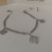 Стильний срібний браслет Конюшина