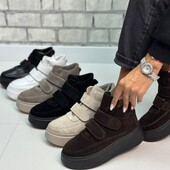 36-41 рр черевики натуральна замша/шкіра чорний, шоколад, капучино, білий, бежевий.