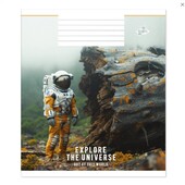 Зошит 3 шт на 48 аркуша у клітинку 2600 Космонавт