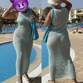 Розпродаж магазину! 100% cotton вьязана пляжна сукня вдягалась 2рази на морі купувалась дорого!