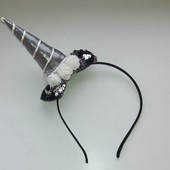 Ободок-обруч черный единорог