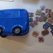 ♡Коробка с ручкой в виде машины на застёжке и цифры магниты.нюанс