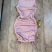 Розпродаж магазину! Классна лілова сукня по боках зборка зі шнурками