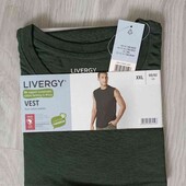 Livergy брендовая новая мужская футболка цвет изумрудный меланж размер евро 60/62