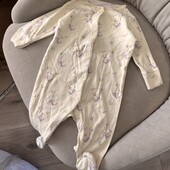 Бавовняний дитячий чоловічок на дівчинку next, лимонний 3-6м