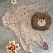 Чоловічок змійка в рубчик на дівчинку next, бежевий 62 см