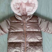 Next теплая дутая куртка еврозима с капюшоном на рост 80/86 см
