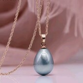 Підвіска крапля, перлина, ланцюжок, позолота