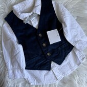 Фірмова сорочка з жилетом для джентельмена, 3-6 місяців