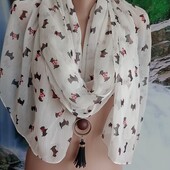 Стильный нежный воздушный длинный шарф шифон 180Х55см