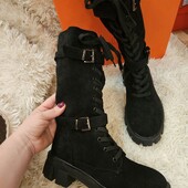 Стильні зручні черевики з м'якенької екозамші якість супер