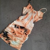 Shein, S, petit сукня tie dye з вирізом та зборками