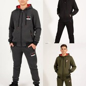 !Встигніть купити!Костюм спортивний,підліток,трьохнитка на флісі.Колір чорний.