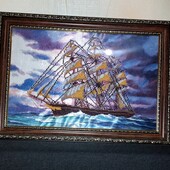 Картина вишита бісером "Мандрівний корабель"
