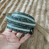 Шкіряний тоненький ремінець в камінчиках