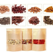 5 штук Zip пакет з віконцем 30х20 см) Набір крафтових пакетів