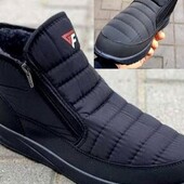 Чоловічі зимові хутряні дутики червики на двох блискавках-ньюанс.