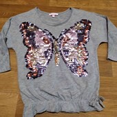 кофта реглан з паєтками для дівчинки