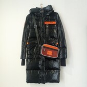 Стильний зимовий пуховик з капюшоном, тінсулейт з сумкою у подарунок!