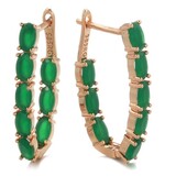 Изумрудные кольца - серьги крупные изумительные позолота 585 штамп