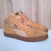 Натуральні замшеві кеди Puma, жіночі хайтопи, жовті демі кросівки, осінь весна, р. 40