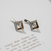 Стильні срібні сережки з золотою пластиною