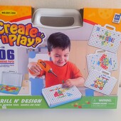 Конструктор мозаїка у валізі, 106 деталей, шуруповерт на батарейках