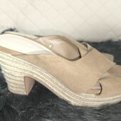 Mango 37p замшеві шльопки еспадрільї сабо