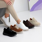 36-41 рр кросівки на фігурній підошві натуральна замша/шкіра чорні, білі, бежеві