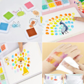 24 шт. Разноцветные чернильные подушечки для штампов, Набір для малювання пальчиками 24 кольори