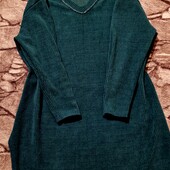 Сукня-туніка в рубчик на пишні форми