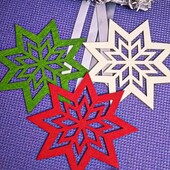 3 шт фетровые снежинки декор