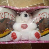 Подарочный набор 2 чашки кружки + игрушка зая