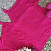 Плюс сайз блуза в кольорі фуксії з суміші льону